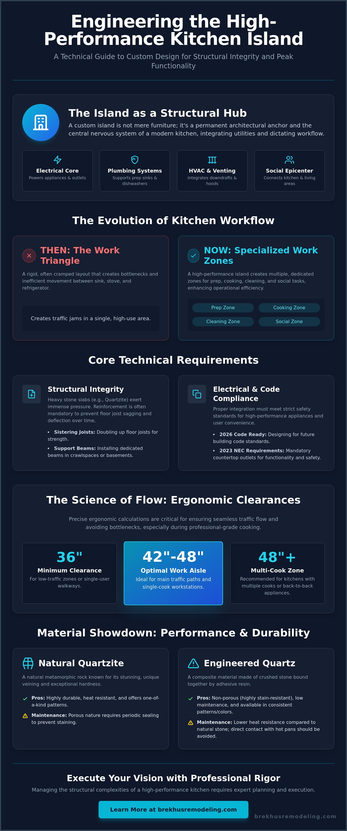 Architectural Precision in Custom Kitchen Island Design (2026) infographic