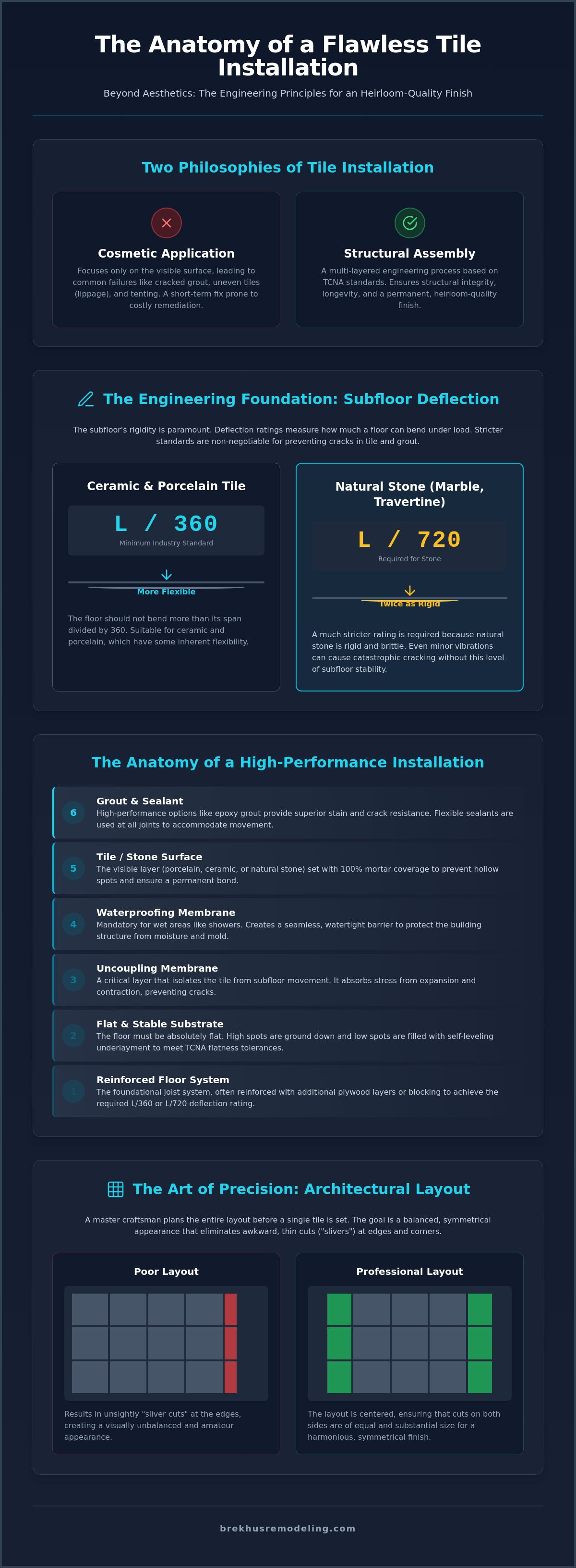 The Architectural Standards of Professional Tile Installation (2026) infographic