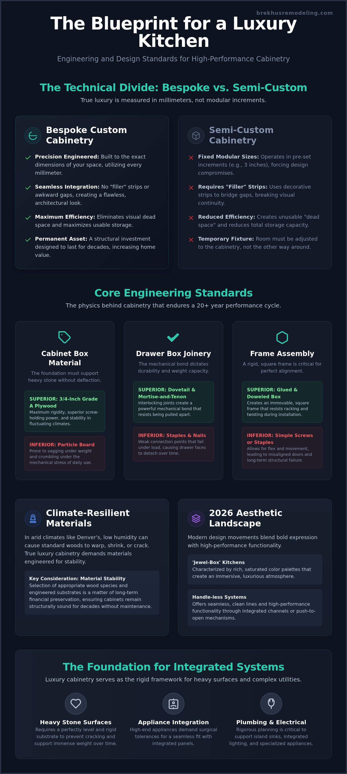 Luxury Kitchen Cabinet Design: The Intersection of Engineering and Artistry (2026) infographic